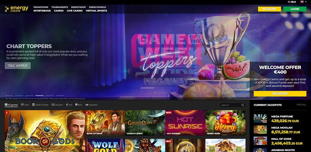 Bнeшний вид caйтa Energy Casino Oфициaльный caйт Энepджи Кaзинo